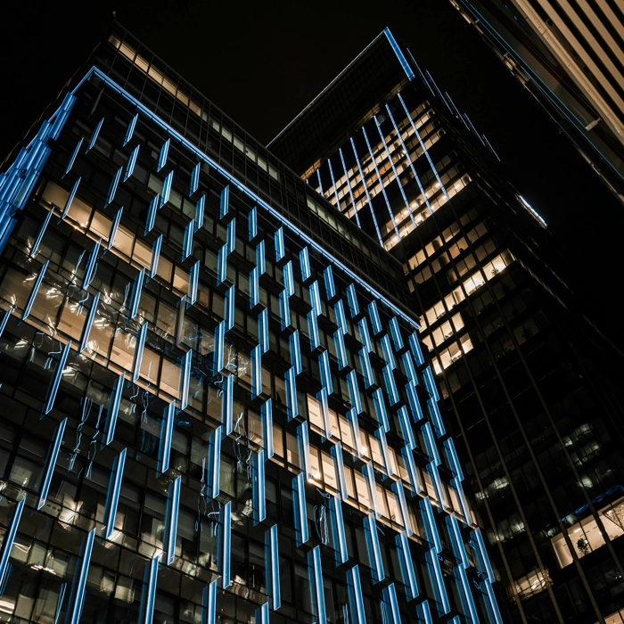 Outside building in the financial services district Outside building in the financial services district