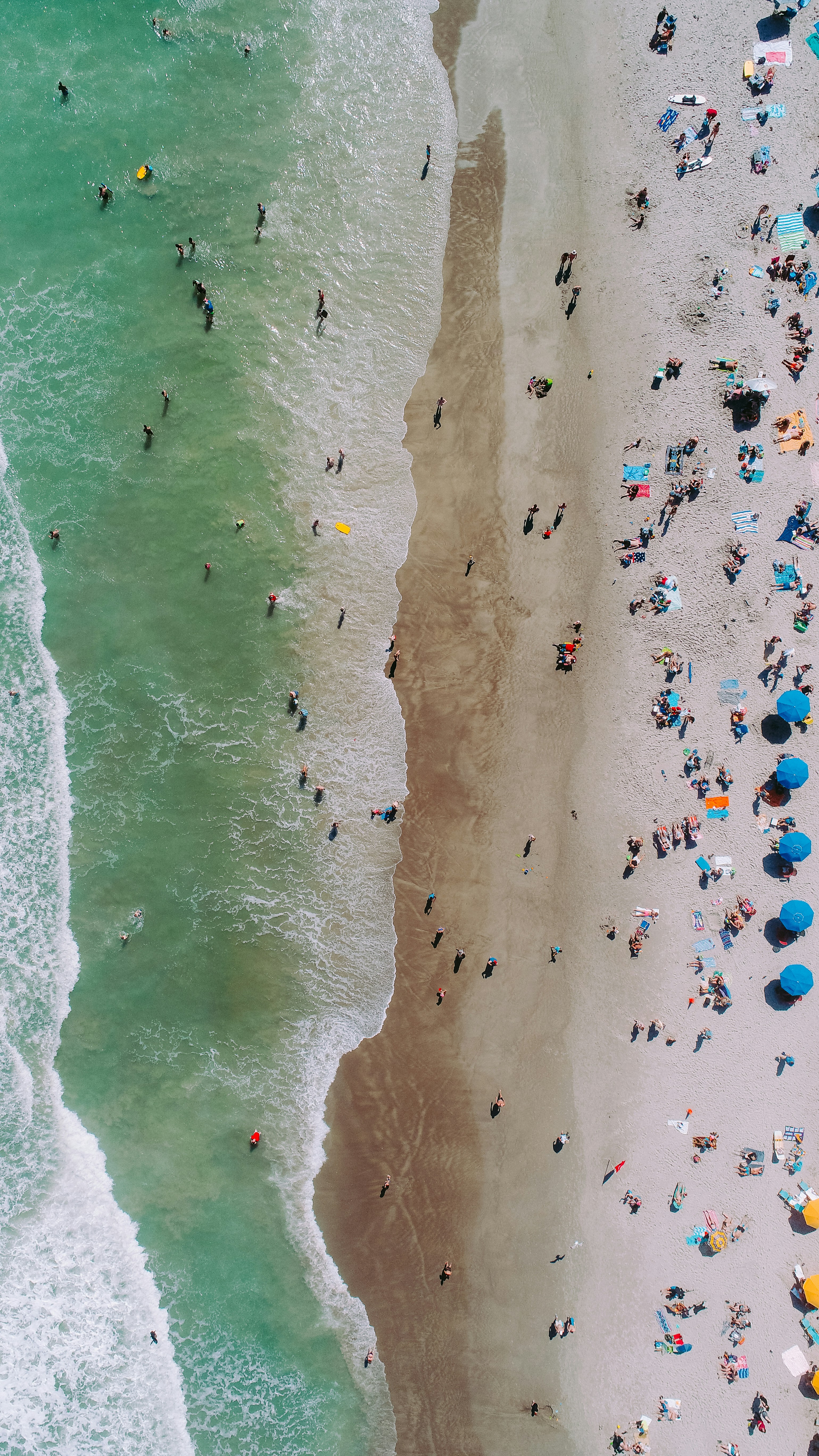 arial shot of beach