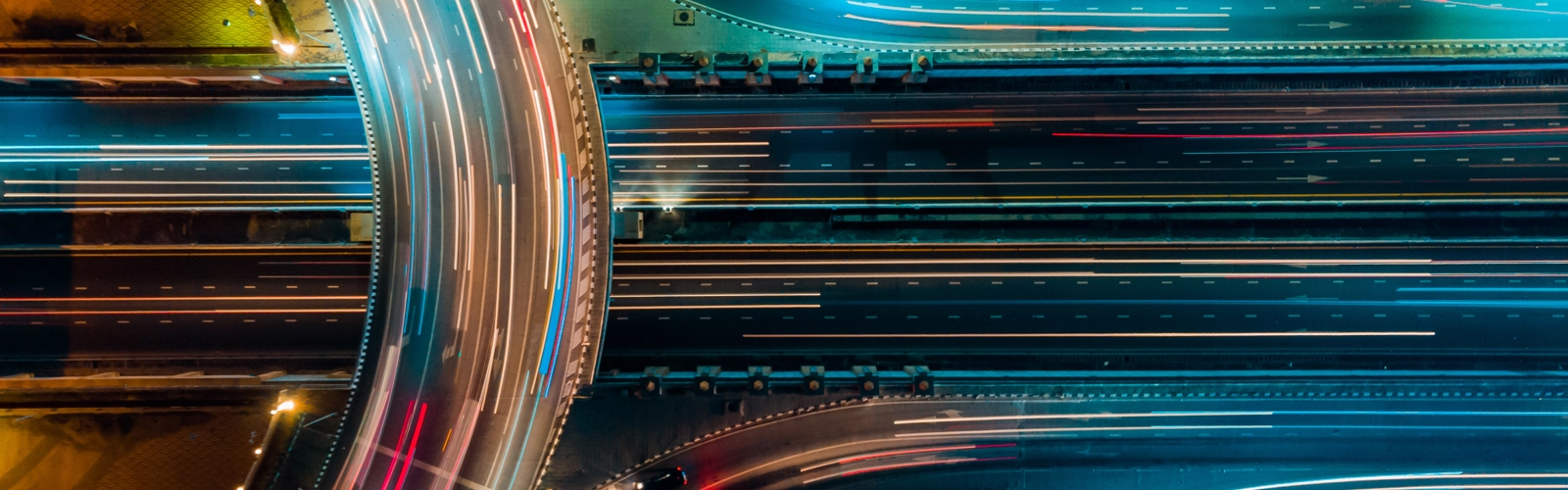 View from above view on highway at night View from above view on highway at night