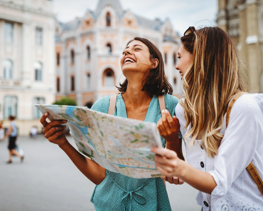 Two women travelling Two women travelling
