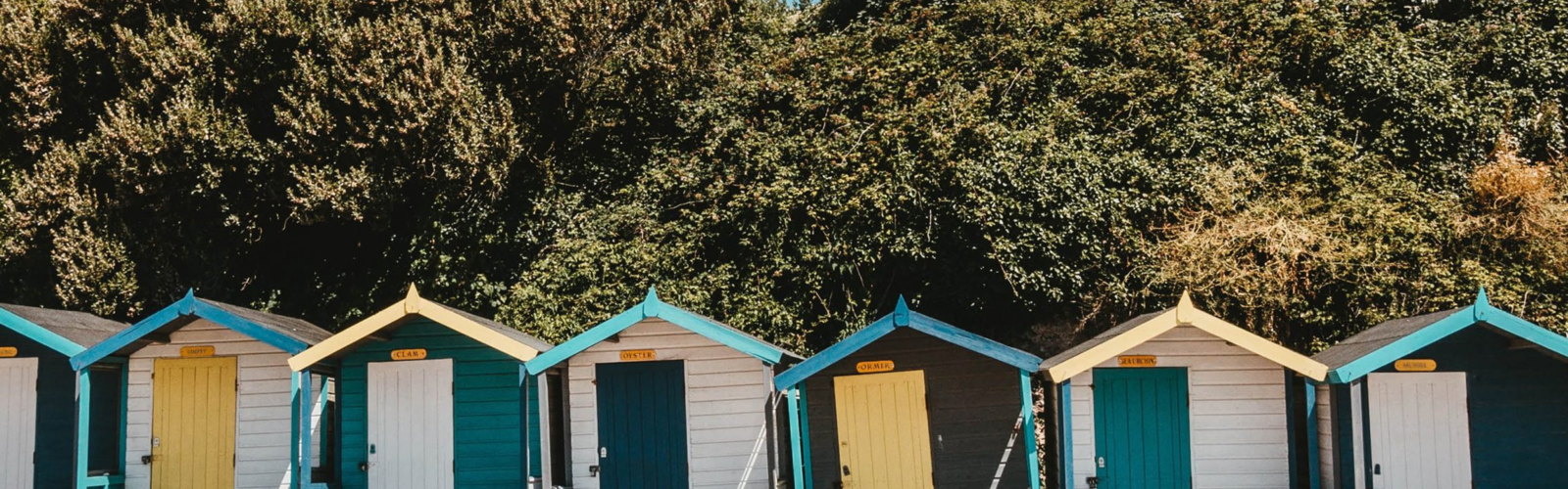 Colorful beach huts on the beach Colorful beach huts on the beach