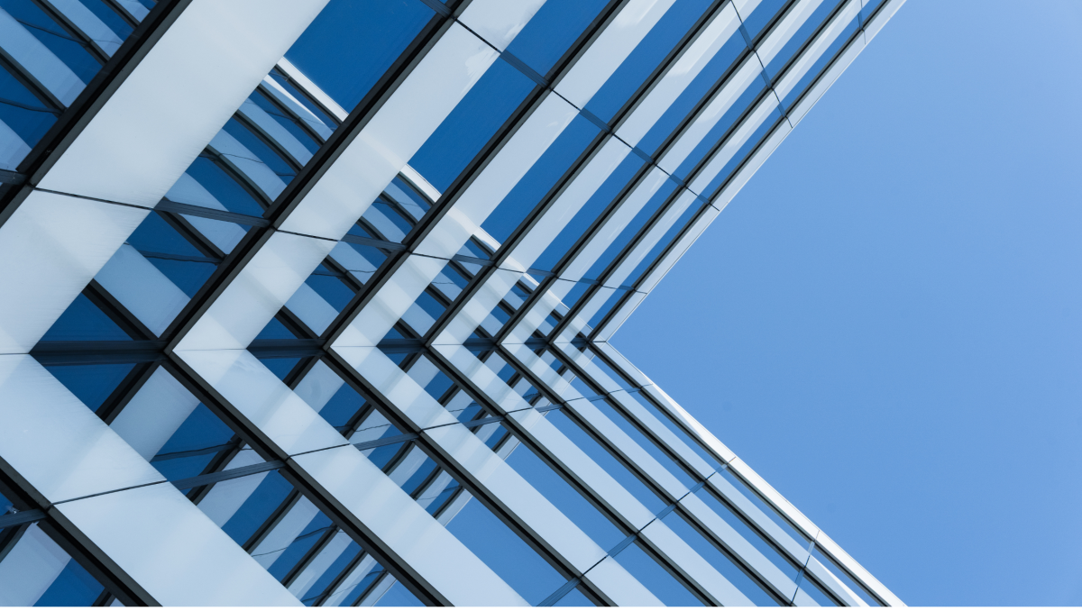 Glass skyscraper and blue sky 