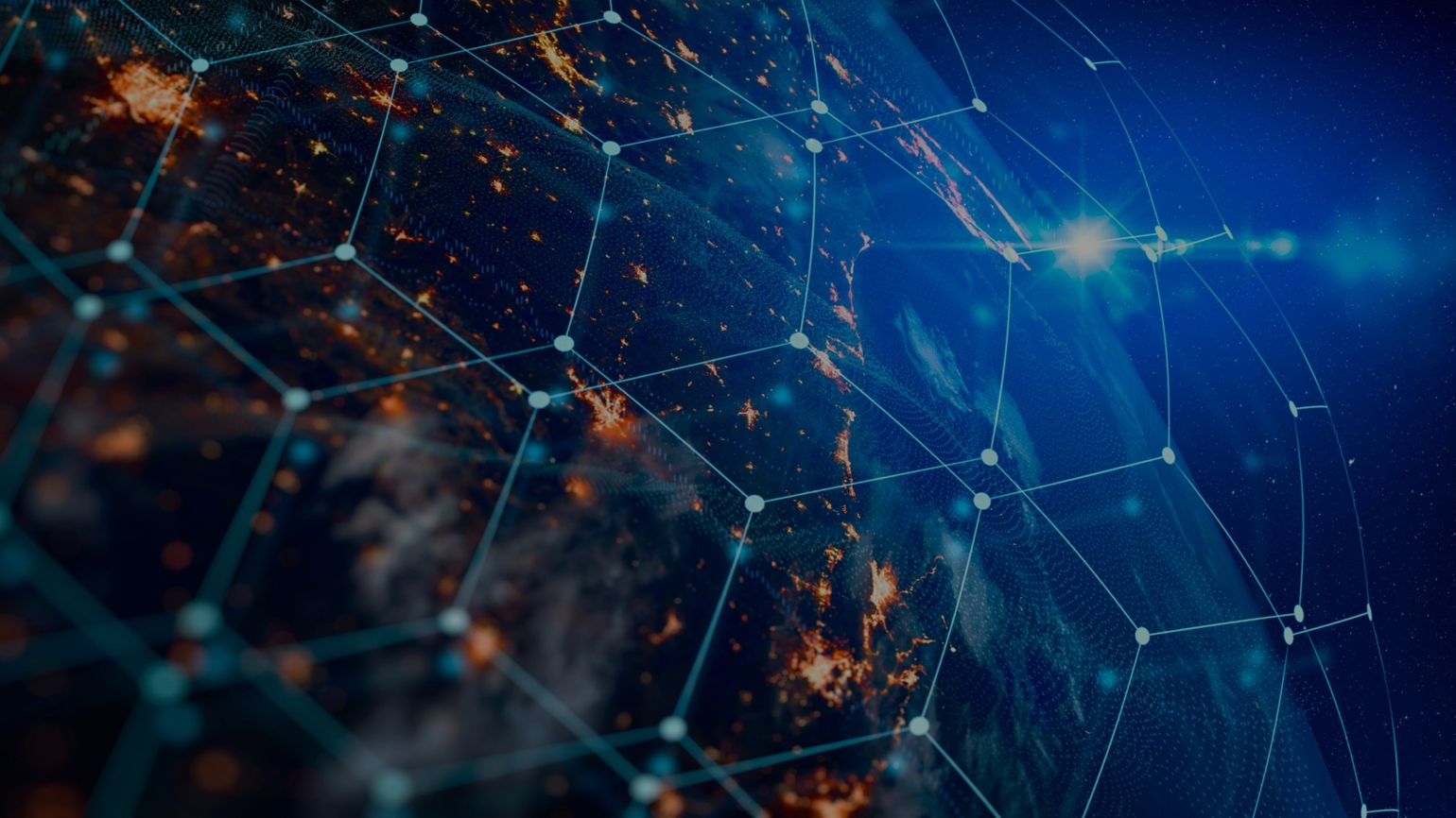 Globe with lights shining across it Globe with lights shining across it