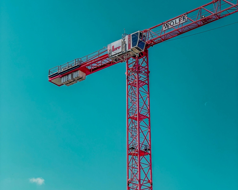 Crane on a real estate construction site Crane on a real estate construction site
