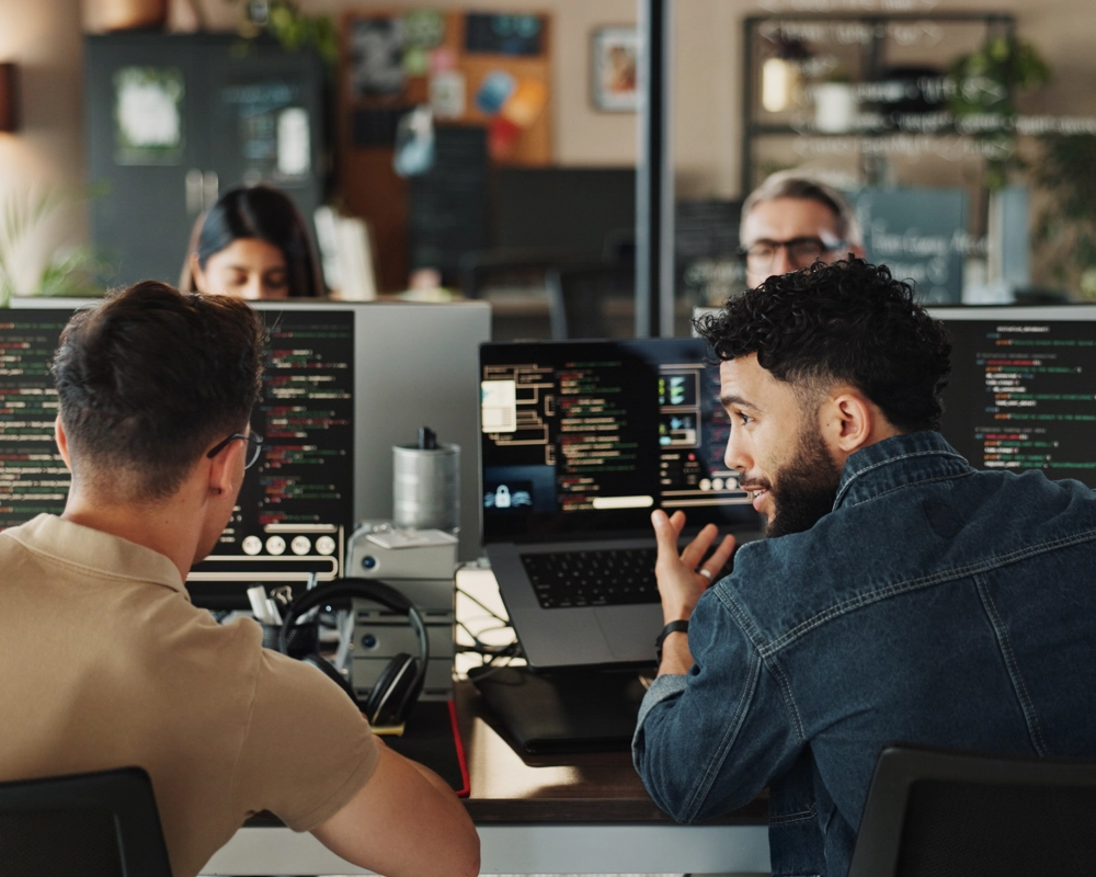 Adults learning a new skill in class Adults learning a new skill in class