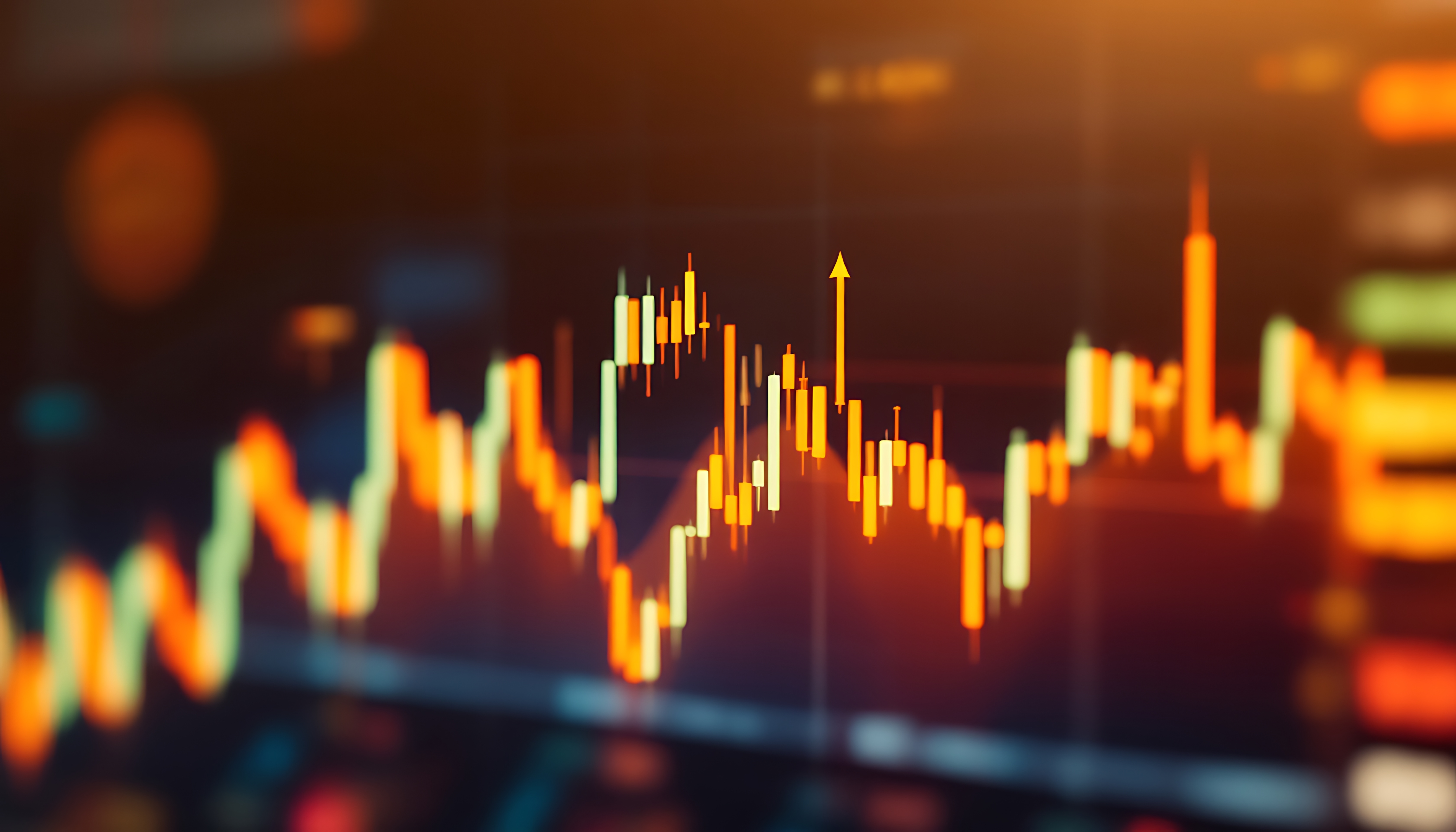 Financial services stock market chart going up