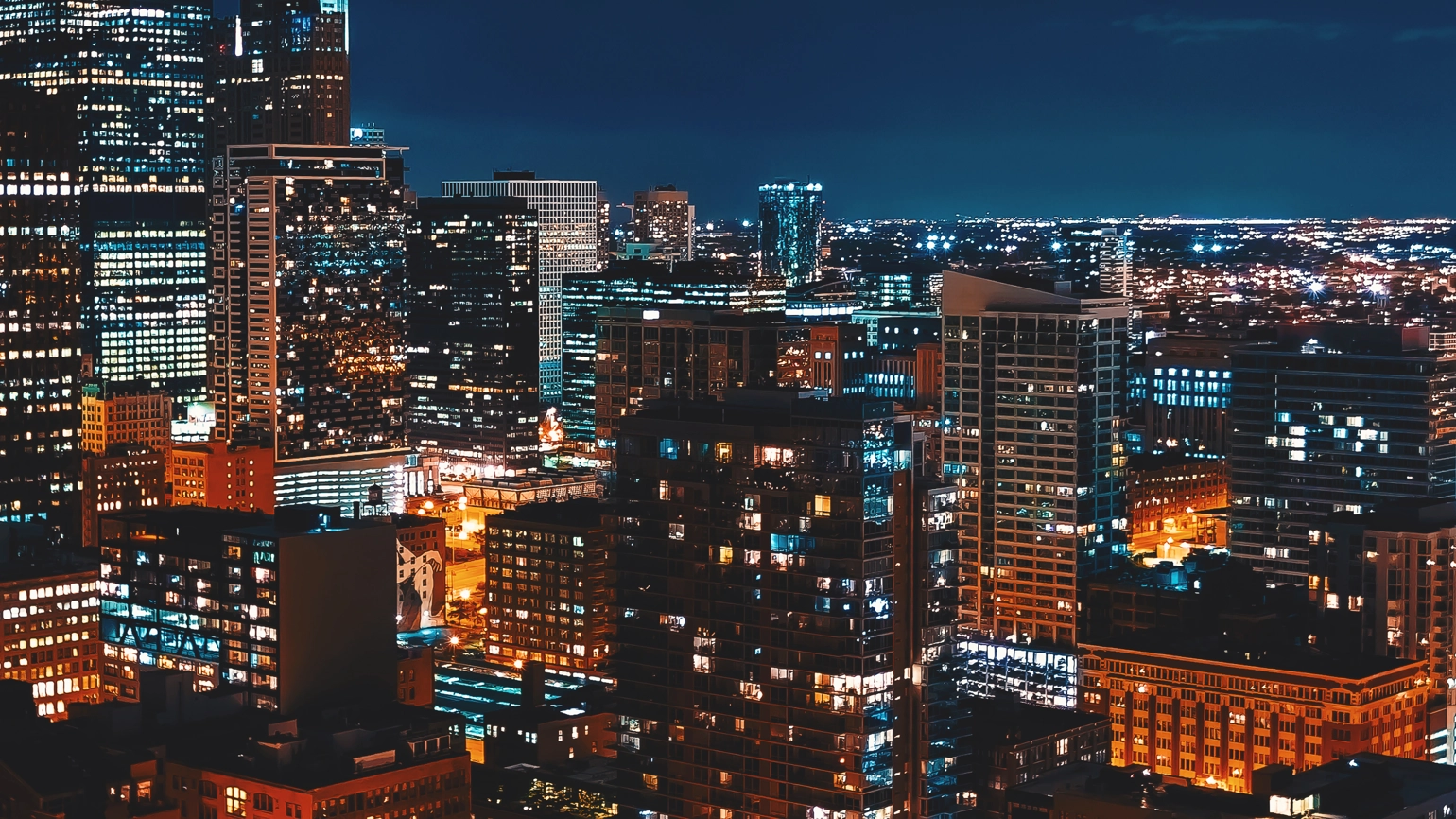 cityscape at night orange lights cityscape at night orange lights