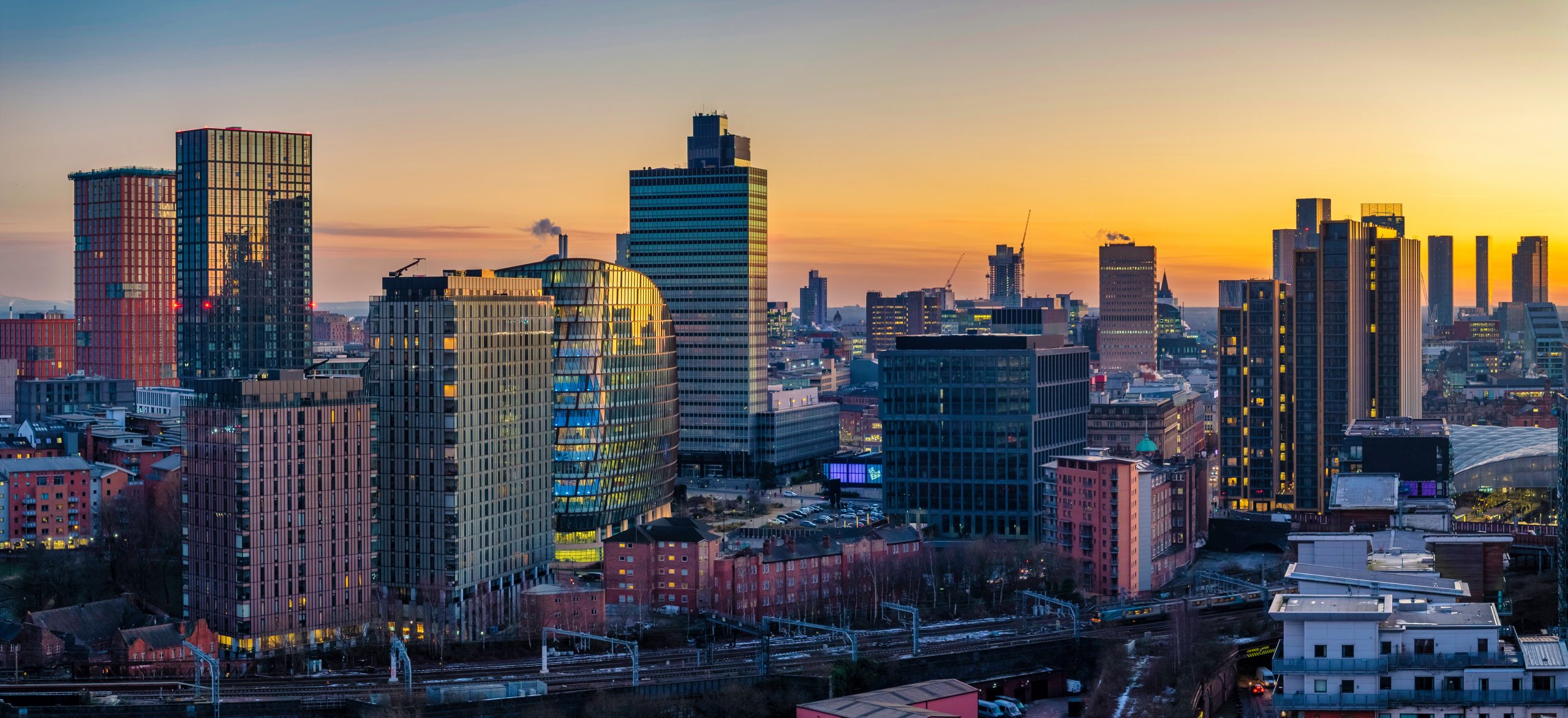skyline of london sunset