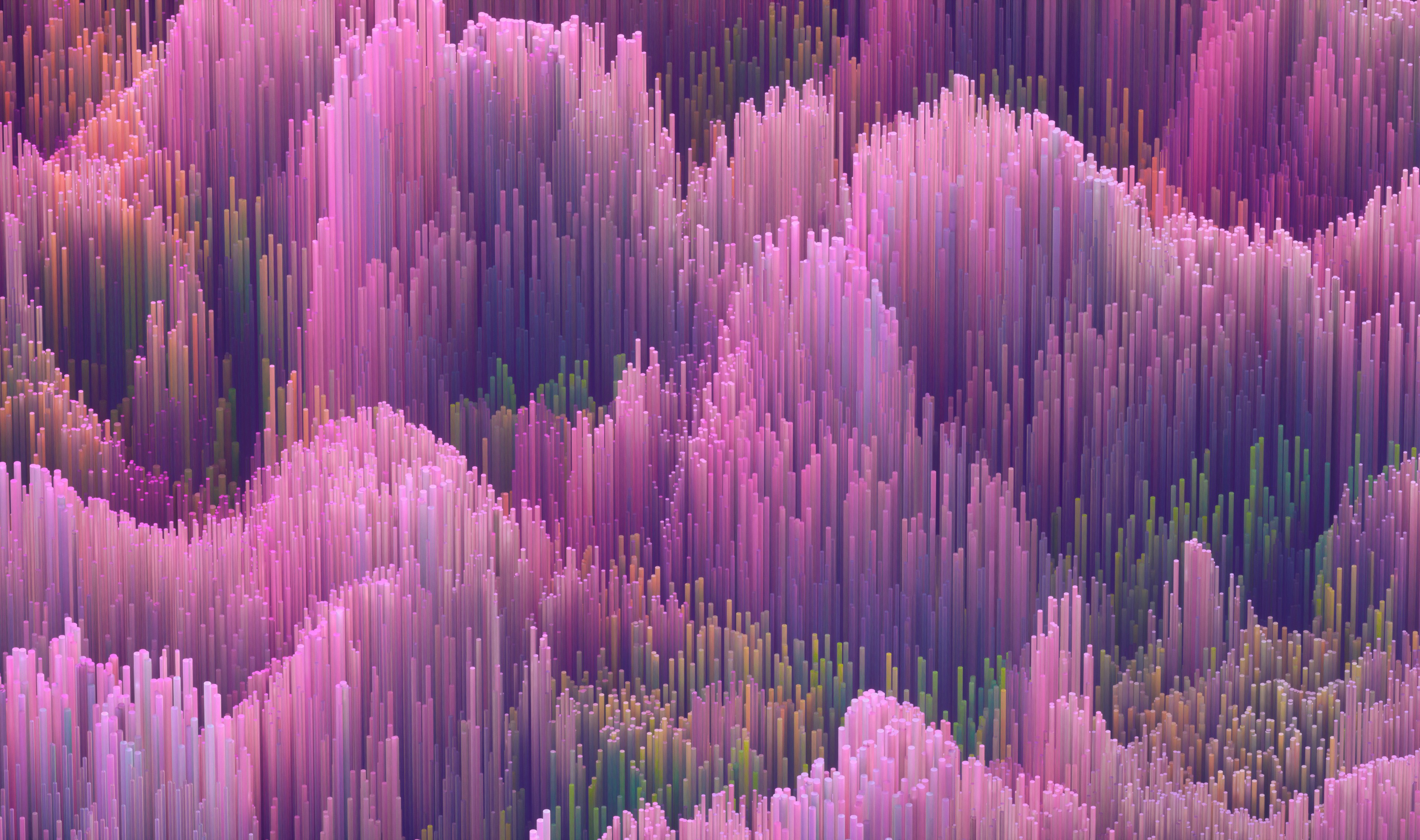 Waves of data in pink